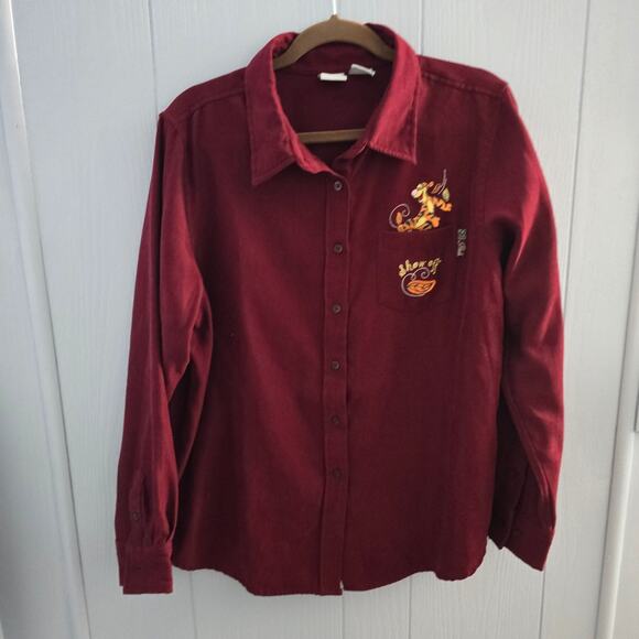 Disney Tigger Button-Up Shirt Size XL – Fall Vibes, Pooh, Embroidered - Picture 1 of 10